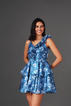Ocean Floral Organza Dress - Meeami Fashion