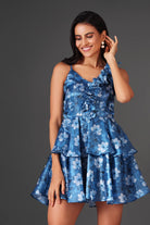 Ocean Floral Organza Dress - Meeami Fashion