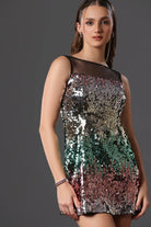Ombre Sequin Glamour Dress - Meeami Fashion