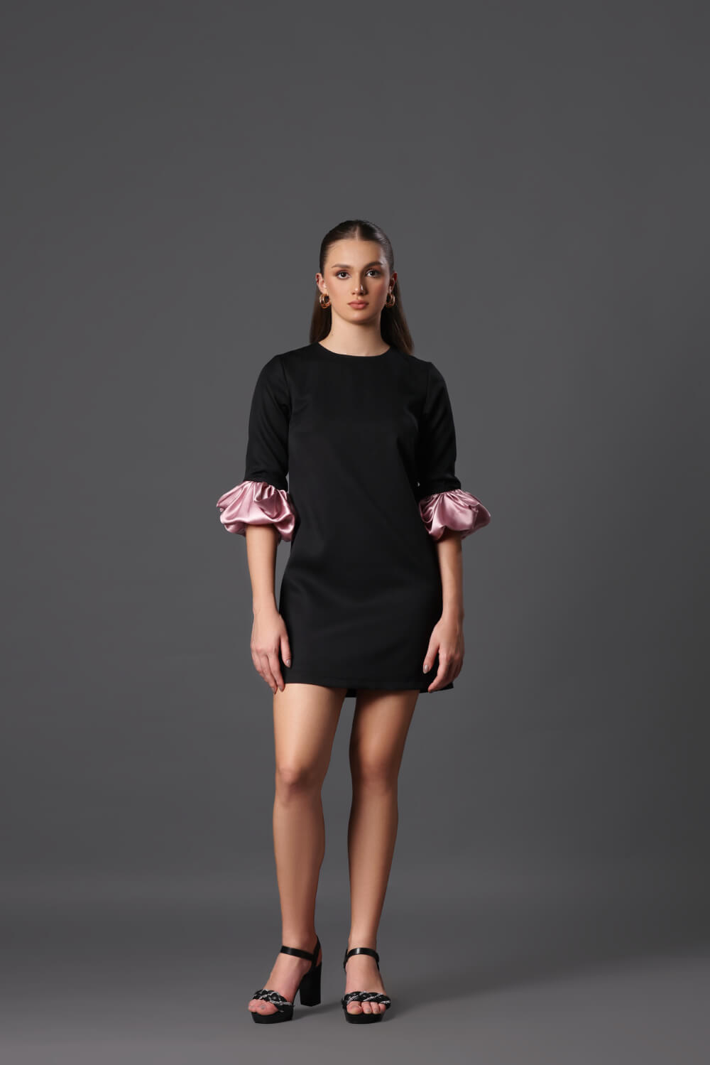 Petal Noir Dress - Meeami Fashion