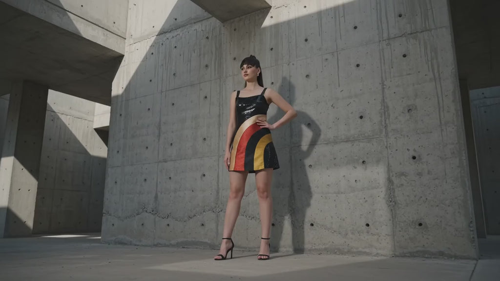 Retro Spectrum Dress - Meeami Fashion