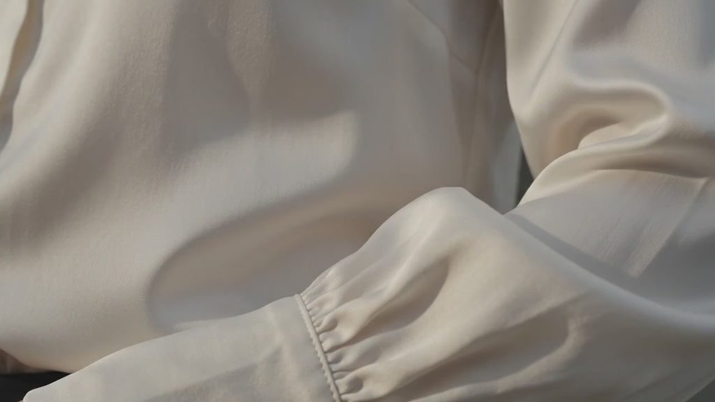Aura Liquid White Satin Shirt - Meeami Fashion by Amit Bhardwaj