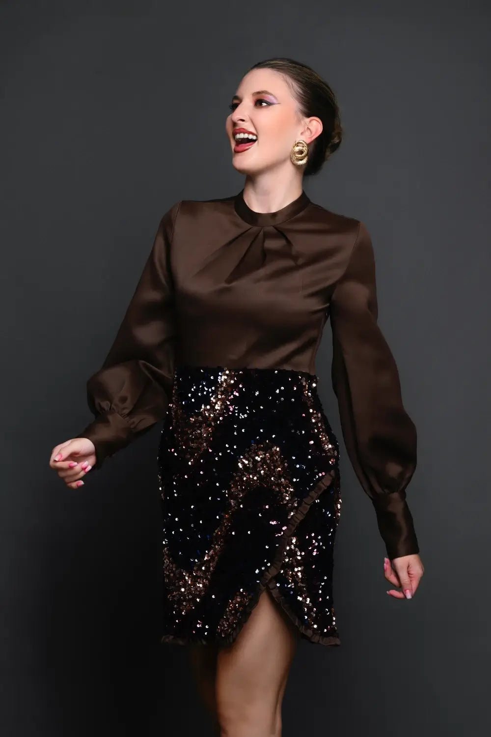 Satin Glow Dress - Meeami Fashion by Amit Bhardwaj