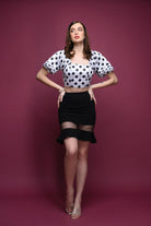 Satin Polka Top - Meeami Fashion