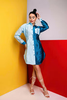 Sea Duet Shirt Dress - Meeami Fashion