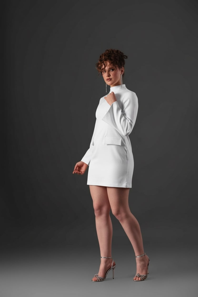 White Luminous Aura Dress - Meeami Fashion