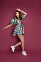 Meeami Fashion Tropical Love Dress Meeami Fashion dress FLORAL green party PARTY WEAR summer