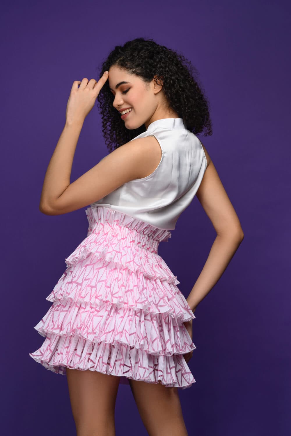 Meeami Fashion "Pinkness" Pleated Skirt Combo Meeami Fashion 