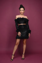 Black love Coord Set - Meeami Fashion