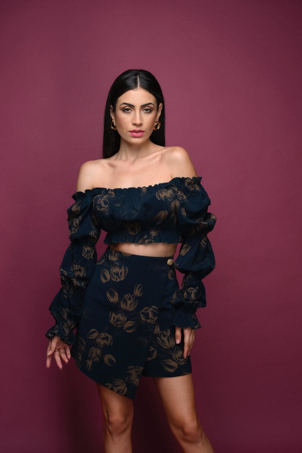 Golden Rose Coord Set - Meeami Fashion