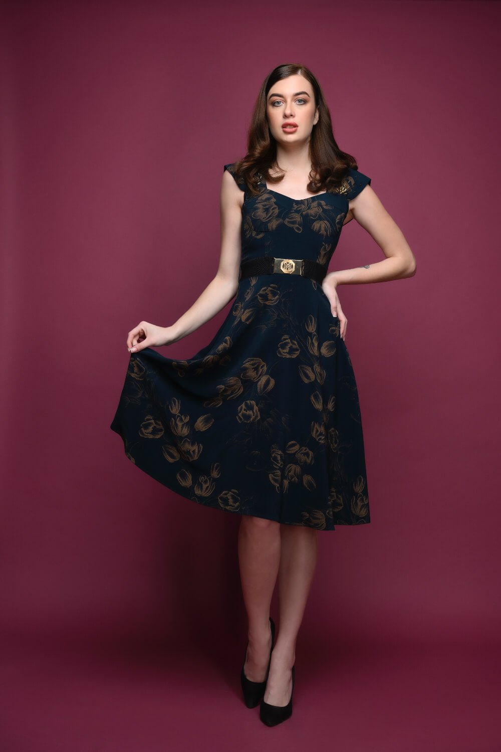 Golden Rose Dress - Meeami Fashion