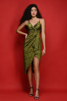 Green Bird Queen Long Dress - Meeami Fashion