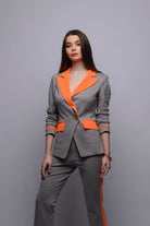 Nikkimorange - Orange Neon Blazer Set - Meeami Fashion