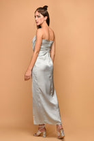 Satin Bird Gown - Meeami Fashion