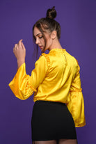 Sunnybae - Yellow Satin Top - Meeami Fashion